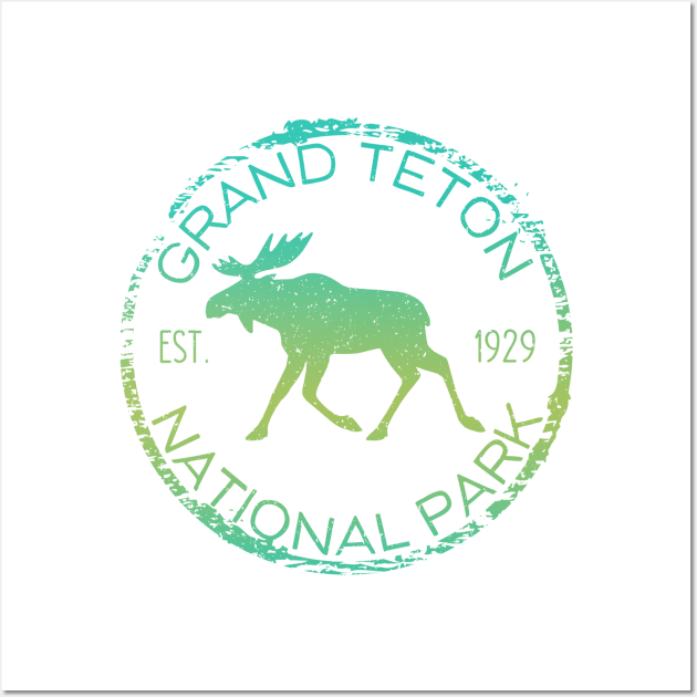 Grand Teton National Park Wyoming Moose Design Souvenir Wall Art by Pine Hill Goods